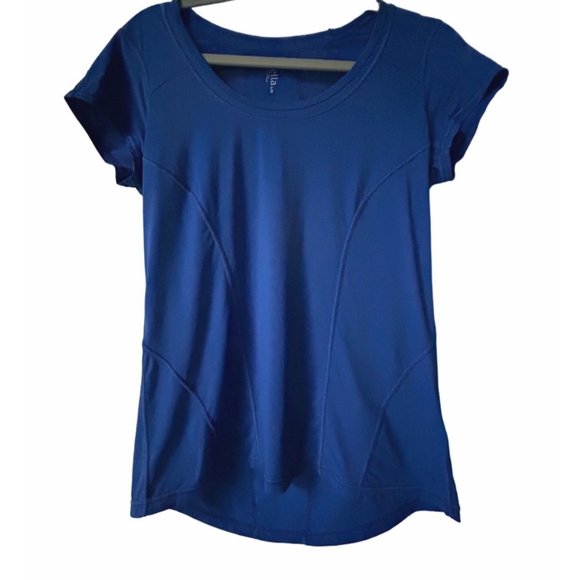 Zella Athletic Wear Short Sleeve Blue Top Lightweight Size Large - Picture 1 of 6